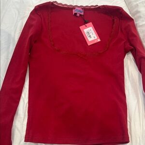 Edikted Scarlet Lace Detail Long Sleeve Top
